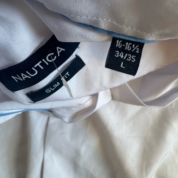 NAUTICA Men's Slim Fit Long Sleeve Shirt 95% Polyester L - Picture 3 of 7
